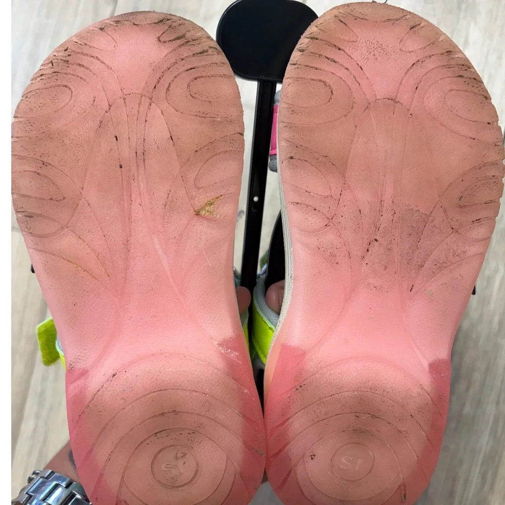 Stride Rite 360 Asher Kids Light Up Sandals Neon Pink Green Blue Size 10M